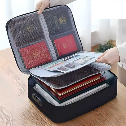 Travel Smart & Safe – Waterproof, Fire-Resistant Document Organizer (Assorted Color)
